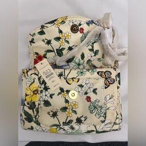 Talbots Cream Crossbody Bag with Botanical Print